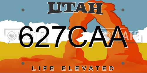 627CAA Utah License Plate