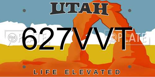 627VVT Utah License Plate