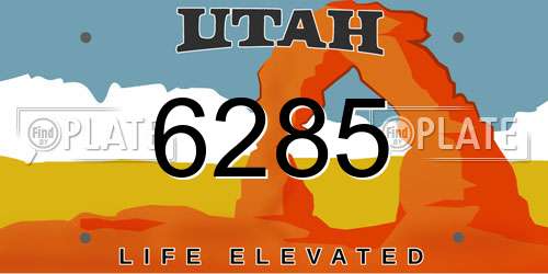 6285 Utah License Plate