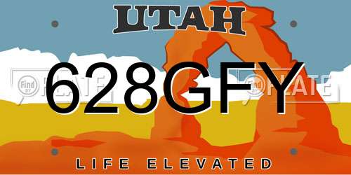 628GFY Utah License Plate