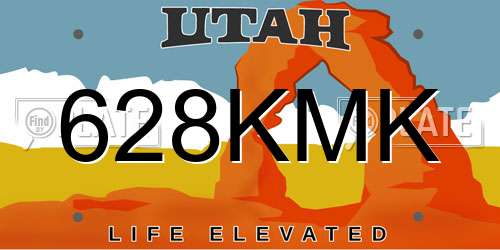 628KMK Utah License Plate