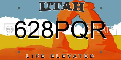 628PQR Utah License Plate