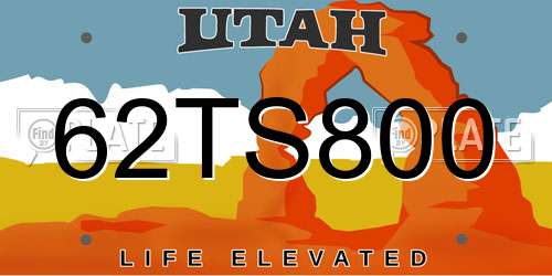 62TS800 Utah License Plate