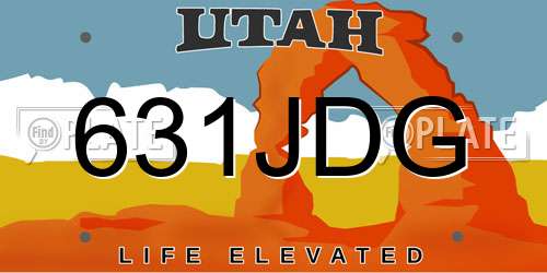 631JDG Utah License Plate
