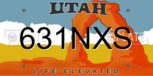 631NXS Utah License Plate