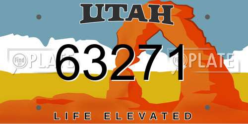 63271 Utah License Plate