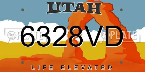 6328VD Utah License Plate