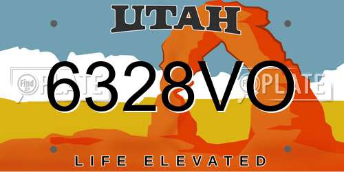 6328VO Utah License Plate