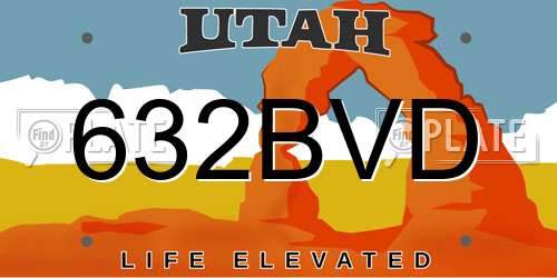 632BVD Utah License Plate