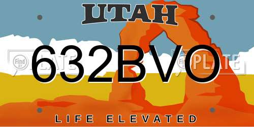 632BVO Utah License Plate