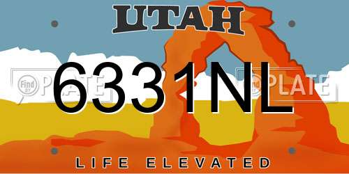 6331NL Utah License Plate
