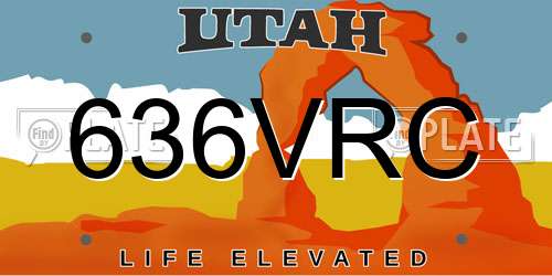 636VRC Utah License Plate
