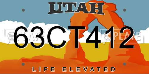 63CT412 Utah License Plate