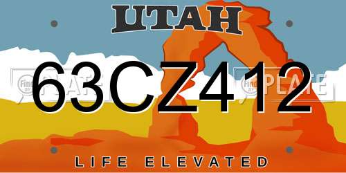 63CZ412 Utah License Plate