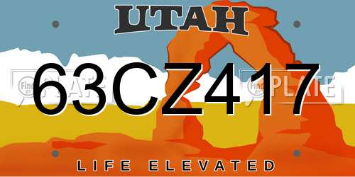 63CZ417 Utah License Plate