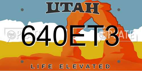 640ET3 Utah License Plate