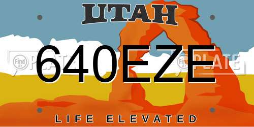 640EZE Utah License Plate
