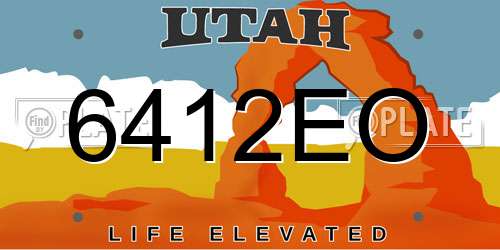 6412EO Utah License Plate