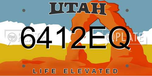6412EQ Utah License Plate