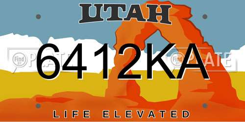 6412KA Utah License Plate