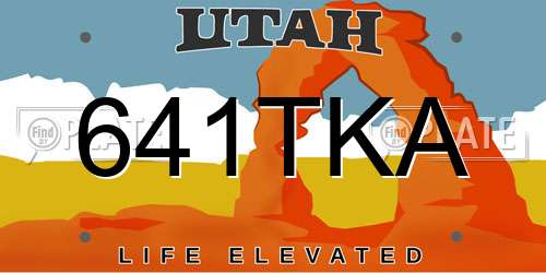 641TKA Utah License Plate