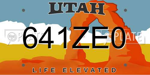641ZE0 Utah License Plate