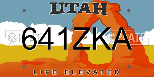 641ZKA Utah License Plate