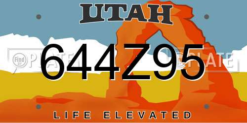 644Z95 Utah License Plate