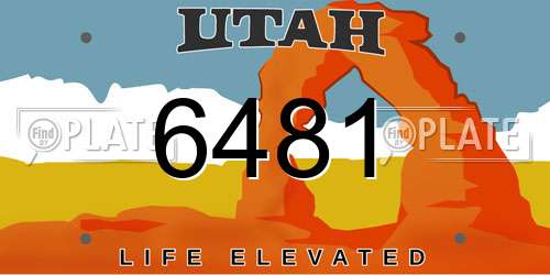 6481 Utah License Plate