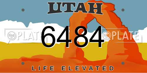 6484 Utah License Plate