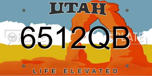 6512QB Utah License Plate
