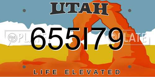 655I79 Utah License Plate