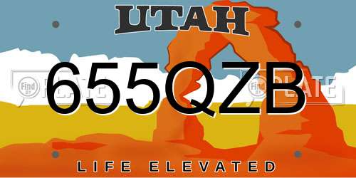 655QZB Utah License Plate