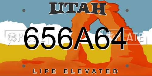 656A64 Utah License Plate