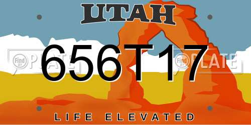 656T17 Utah License Plate