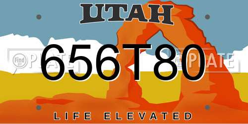 656T80 Utah License Plate
