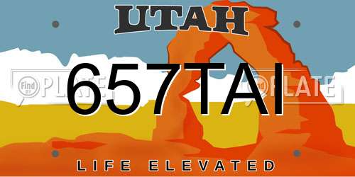 657TAI Utah License Plate