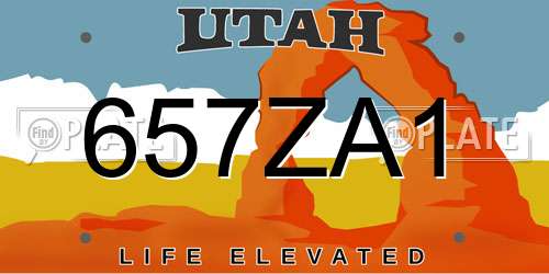 657ZA1 Utah License Plate