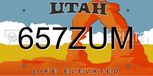 657ZUM Utah License Plate