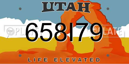 658I79 Utah License Plate