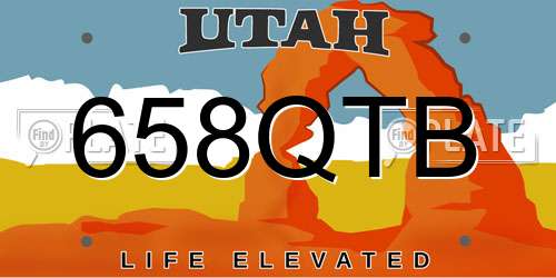 658QTB Utah License Plate