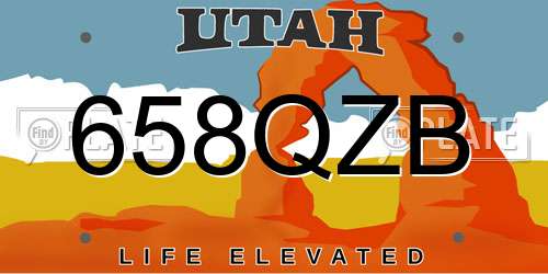 658QZB Utah License Plate