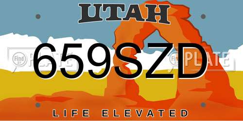 659SZD Utah License Plate