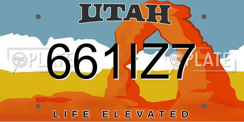 661IZ7 Utah License Plate
