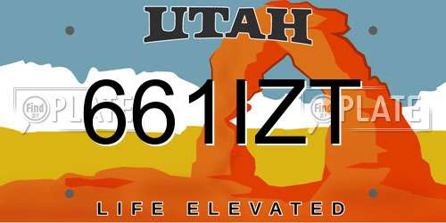 661IZT Utah License Plate