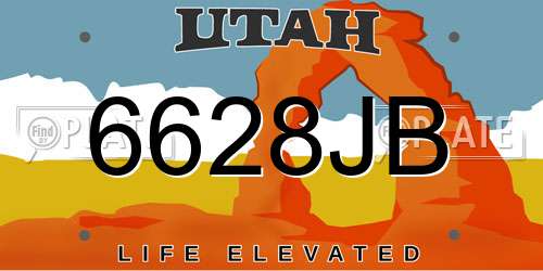 6628JB Utah License Plate
