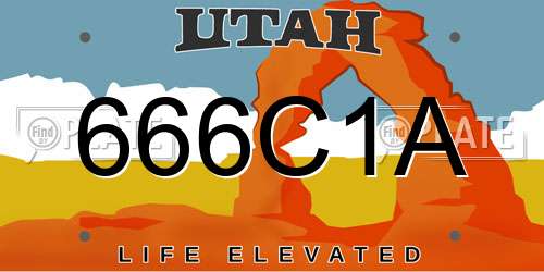 666C1A Utah License Plate