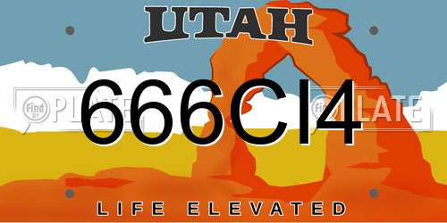 666CI4 Utah License Plate