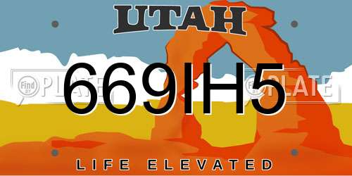 669IH5 Utah License Plate