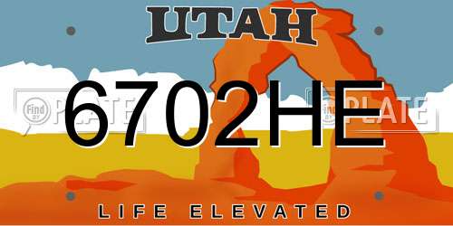 6702HE Utah License Plate